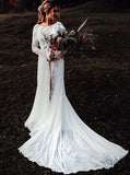 Boho Wedding Dress With Sleeve,Destination Wedding Dress,WD00899