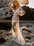 Glitter Tulle Destination Wedding Dress,Elopement Bridal Dress,WD00904