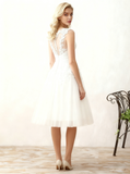 Vintage Wedding Dresses,Tea Length Wedding Dress,Destination Bridal Dress,WD00218