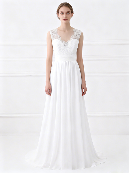 Boho Wedding Dresses,Chiffon Long Wedding Dress,Beach Wedding Dress,WD00292