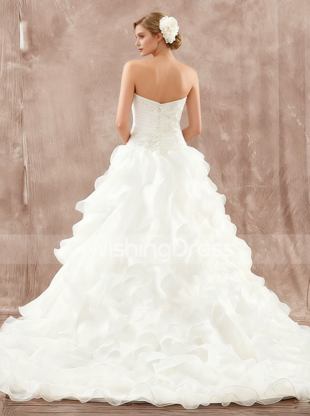 Princess Bridal Gown with Ruffled Skirt,Modern Wedding Dress,WD00601