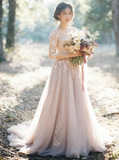Elegant Tulle Wedding Dresses,Bridal Dress with Sleeves,WD00324
