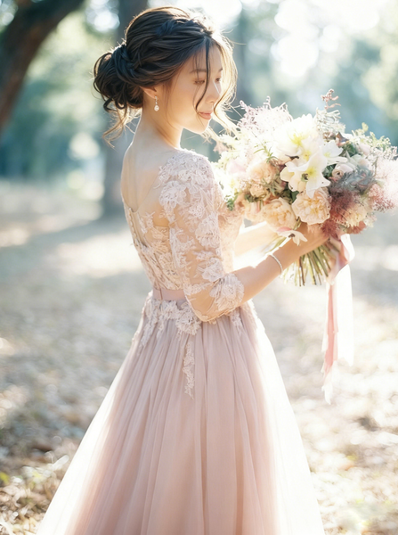 Elegant Tulle Wedding Dresses,Bridal Dress with Sleeves,WD00324