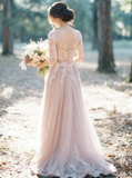Elegant Tulle Wedding Dresses,Bridal Dress with Sleeves,WD00324