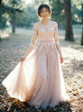 Elegant Tulle Wedding Dresses,Bridal Dress with Sleeves,WD00324
