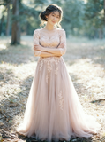 Elegant Tulle Wedding Dresses,Bridal Dress with Sleeves,WD00324