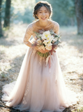 Elegant Tulle Wedding Dresses,Bridal Dress with Sleeves,WD00324