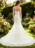 Fit and Flare Wedding Dresses,One Shoulder Wedding Dress,Lace Bridal Dress,WD00267