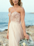 Tulle Wedding Dresses,Bohemian Wedding Dresses,Strapless Bridal Dress,WD00123