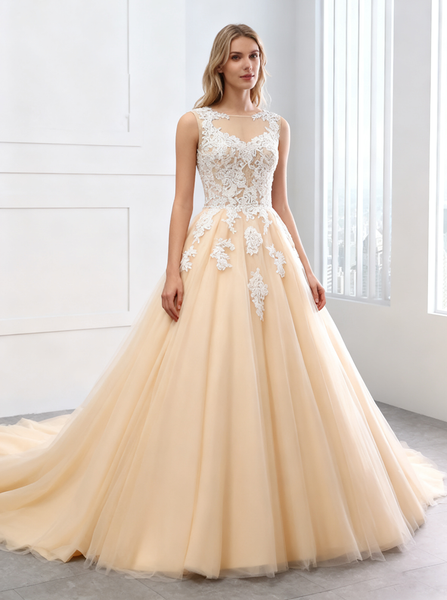 Ball Gown Wedding Dresses,Colored Wedding Dress,Tulle Ball Gown Wedding Dresses,WD00291