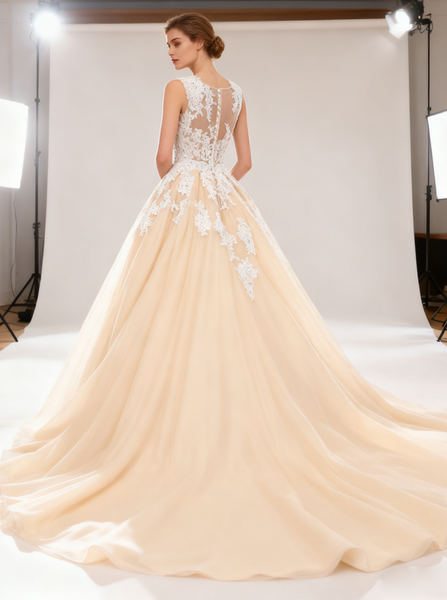 Ball Gown Wedding Dresses,Colored Wedding Dress,Tulle Ball Gown Wedding Dresses,WD00291