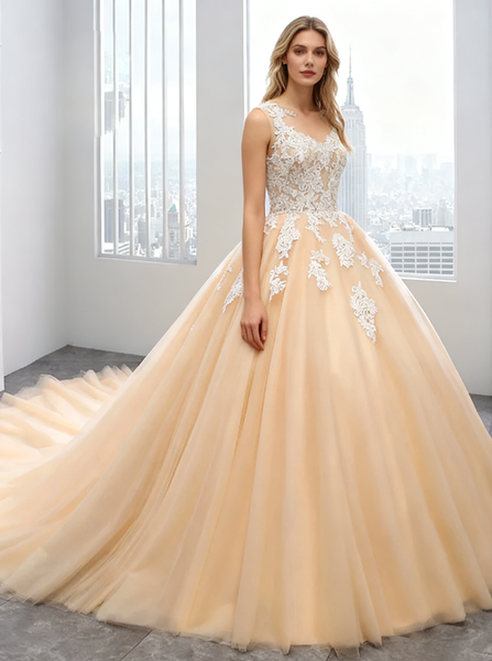 Ball Gown Wedding Dresses,Colored Wedding Dress,Tulle Ball Gown Wedding Dresses,WD00291