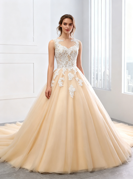 Ball Gown Wedding Dresses,Colored Wedding Dress,Tulle Ball Gown Wedding Dresses,WD00291