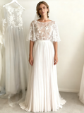 Simple Tulle Wedding Dresses,Outdoor Fall Wedding Dress,WD00443