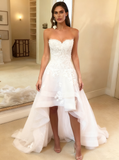 Sweetheart Wedding Dress Summer,High Low Garden Wedding Dress,WD00446