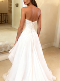 Sweetheart Wedding Dress Summer,High Low Garden Wedding Dress,WD00446