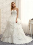 Princess Wedding Dresses,Ruffled Wedding Dress,Strapless Wedding Dress,WD00096