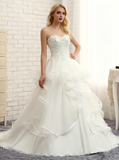 Princess Wedding Dresses,Ruffled Wedding Dress,Strapless Wedding Dress,WD00096