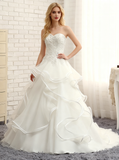 Princess Wedding Dresses,Ruffled Wedding Dress,Strapless Wedding Dress,WD00096