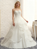 Princess Wedding Dresses,Ruffled Wedding Dress,Strapless Wedding Dress,WD00096