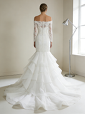 Off Shoulder Wedding Dresses,Wedding Dress with Sleeves,Mermaid Bridal Dress,WD00104