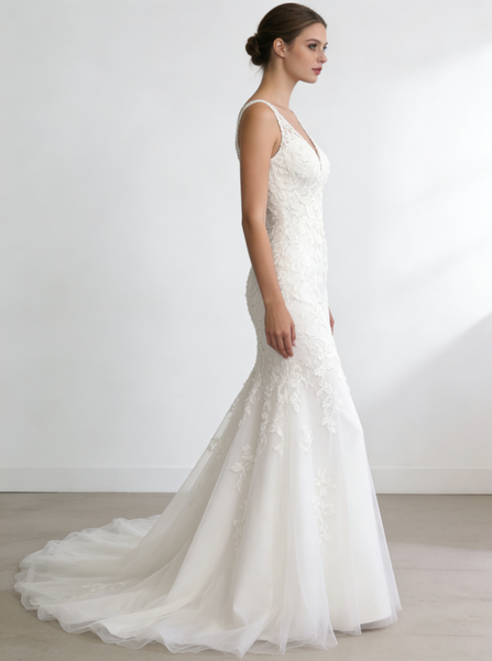 Tulle Wedding Dresses,Mermaid Wedding Dress,Fall Wedding Dress,Spring Wedding Dress,WD00159