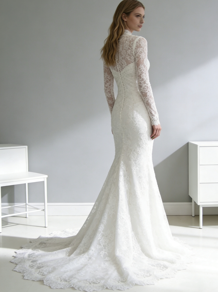 Mermaid Wedding Dresses,Lace Wedding Dress,Modest Wedding Dress,WD00159