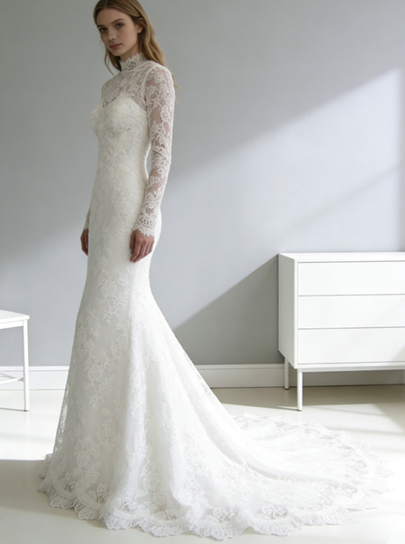 Mermaid Wedding Dresses,Lace Wedding Dress,Modest Wedding Dress,WD00159