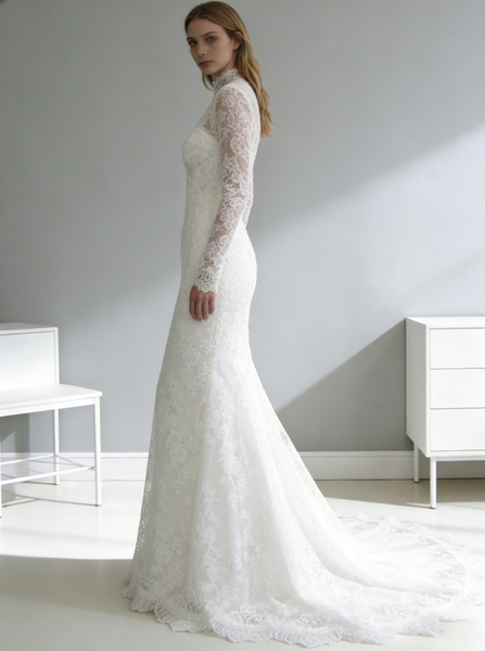 Mermaid Wedding Dresses,Lace Wedding Dress,Modest Wedding Dress,WD00159