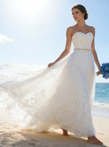 Princess Wedding Dresses,Strapless Wedding Dress,Elegant Wedding Dress,WD00213