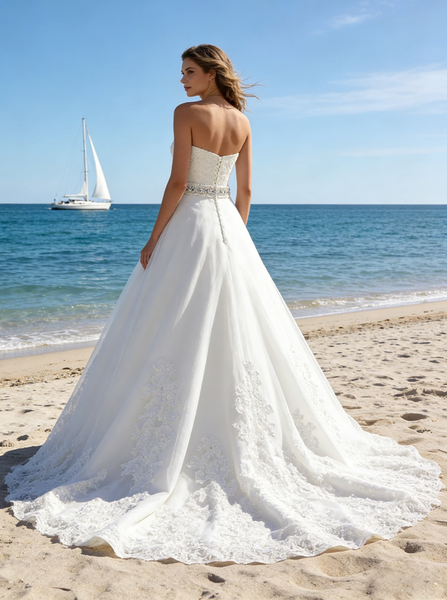 Princess Wedding Dresses,Strapless Wedding Dress,Elegant Wedding Dress,WD00213