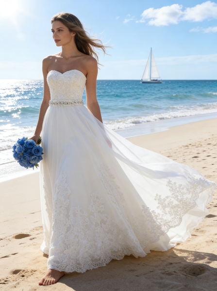 Princess Wedding Dresses,Strapless Wedding Dress,Elegant Wedding Dress,WD00213