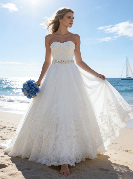 Princess Wedding Dresses,Strapless Wedding Dress,Elegant Wedding Dress,WD00213