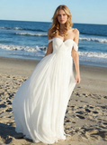 Romantic Wedding Dresses,Off the Shoulder Bridal Dress,Boho Bridal Dress,Beach Bridal Dress,WD00244