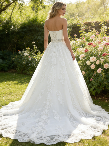 Sweetheart Wedding Dresses,Lace Wedding Dress,Romantic Wedding Dress,Vintage Wedding Dress,WD00214