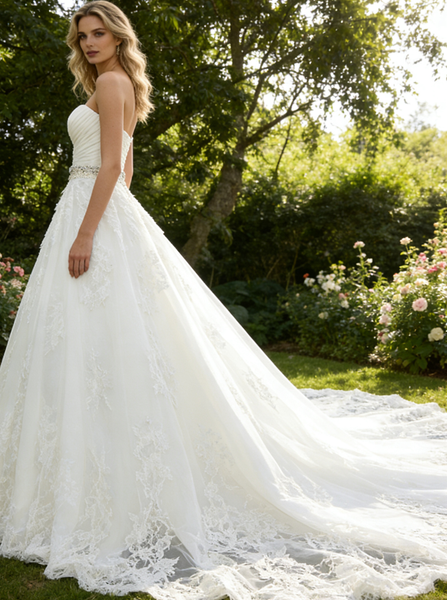 Sweetheart Wedding Dresses,Lace Wedding Dress,Romantic Wedding Dress,Vintage Wedding Dress,WD00214