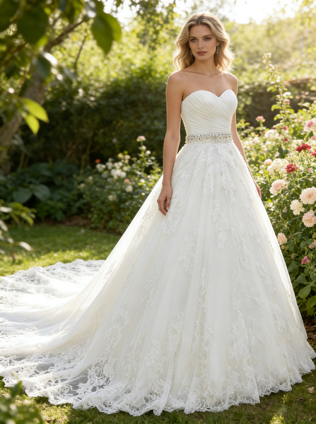 Sweetheart Wedding Dresses,Lace Wedding Dress,Romantic Wedding Dress,Vintage Wedding Dress,WD00214