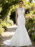 Fit and Flare Wedding Dresses,Plus Size Wedding Gown,Lace Wedding Dress,Vintage Bridal Gown,WD00225