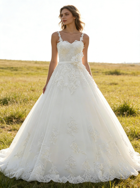 Princess Wedding Dresses,Lace Bridal Dress,Romantic Wedding Dress,WD00223