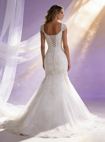 Plus Size Wedding Dresses,Lace Wedding Dress,Mermaid Bridal Dress,Fitted Bridal Dress,WD00229