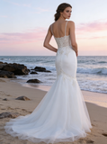 Mermaid Wedding Dresses,Straps Wedding Dress,Simple Bridal Dress,WD00270