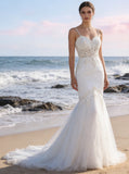 Mermaid Wedding Dresses,Straps Wedding Dress,Simple Bridal Dress,WD00270