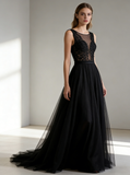 Black Wedding Dresses,A-line Wedding Dress,Sexy Wedding Dress,WD00254