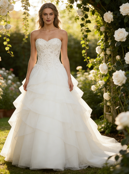 Strapless Wedding Gowns,Ball Gown Wedding Dresses,Modern Wedding Dress,WD00256