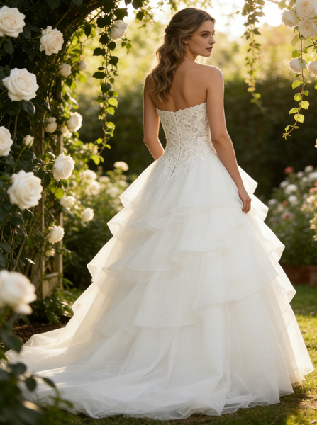 Strapless Wedding Gowns,Ball Gown Wedding Dresses,Modern Wedding Dress,WD00256
