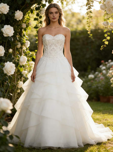 Strapless Wedding Gowns,Ball Gown Wedding Dresses,Modern Wedding Dress,WD00256