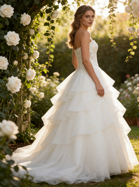Strapless Wedding Gowns,Ball Gown Wedding Dresses,Modern Wedding Dress,WD00256