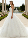 Ivory Wedding Dress with Belt,Princess Wedding Dresses,Sweetheart Wedding Dress,WD00252