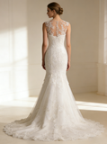 Mermaid Wedding Dresses,Lace Bridal Dresses,Elegant Wedding Dress,WD00253