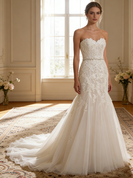 Mermaid Wedding Dresses,Formal Wedding Dress,Strapless Wedding Dress,WD00266